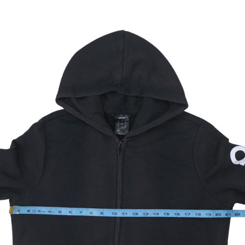 Adidas Womens Black XL Full Zip Hoodie Sweatshirt with Logo Sleeve