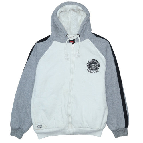 Additional front view of Lee Cooper Men's Grey Full Zip Hoodie Medium Fleece Lined
