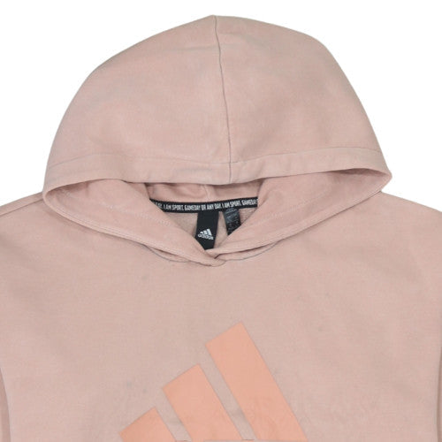 Additional view of Adidas women’s pink long sleeve pullover hoodie, size UK 12, casual