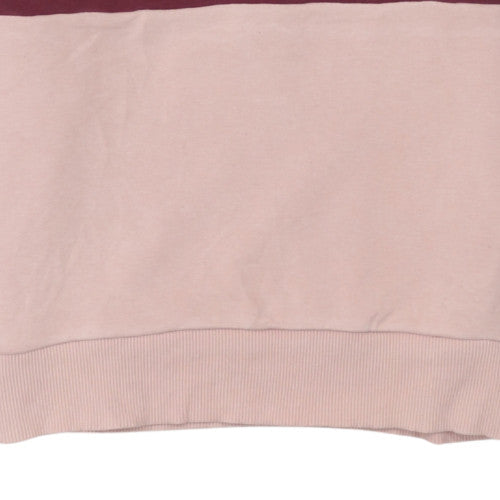 Additional view of Fila women’s colourblock hoodie burgundy pink xs pullover cotton blend