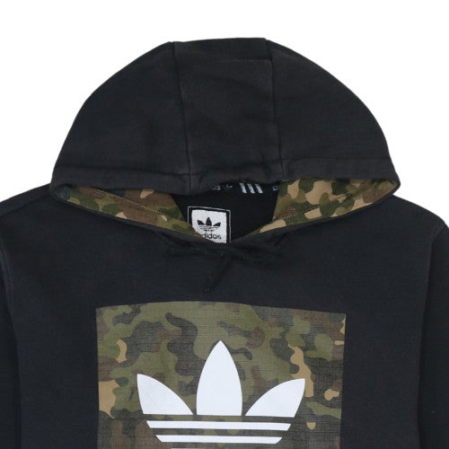 Adidas Mens Black Camouflage Logo Pullover Hoodie Size S