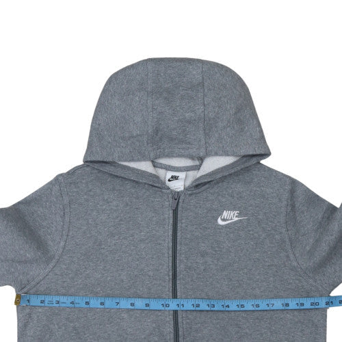 Nike Boys Grey Full Zip Fleece Hoodie L Regular Fit