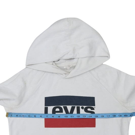 Levi's Men's White Graphic Logo Pullover Hoodie Size S