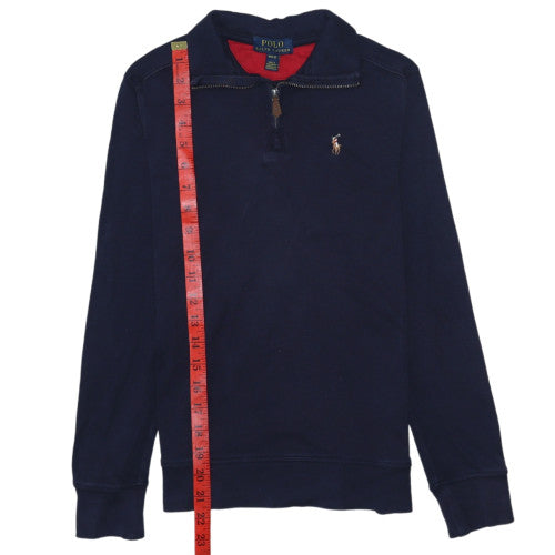 Ralph Lauren Boys Navy Blue 1/4 Zip Cotton Sweatshirt M (10-12)