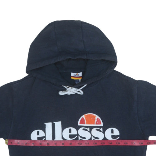 Ellesse Womens Black UK 6 Pullover Hoodie Cotton Blend Logo Design