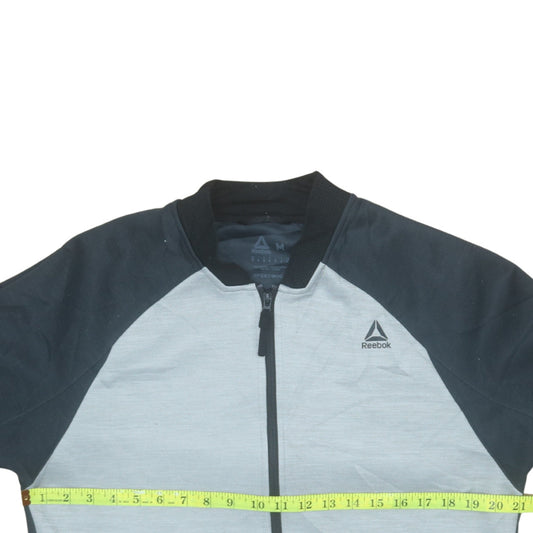 Reebok Men's Grey & Black Full Zip Sweatshirt Medium Speedwick Activewear