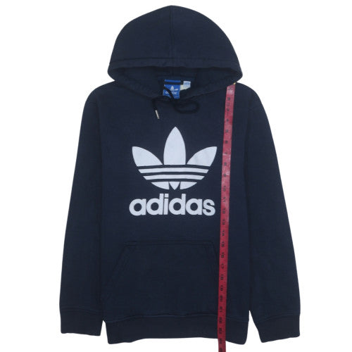 Adidas Men's Blue Pullover Hoodie L Regular Fit Logo Sportswear