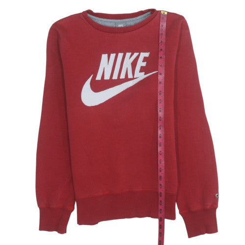 Nike Men's Red XS Pullover Crew Neck Logo Sweatshirt