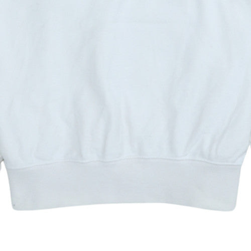 Champion Men's White 1/2 Zip Embroidered Logo Sweatshirt - Size S