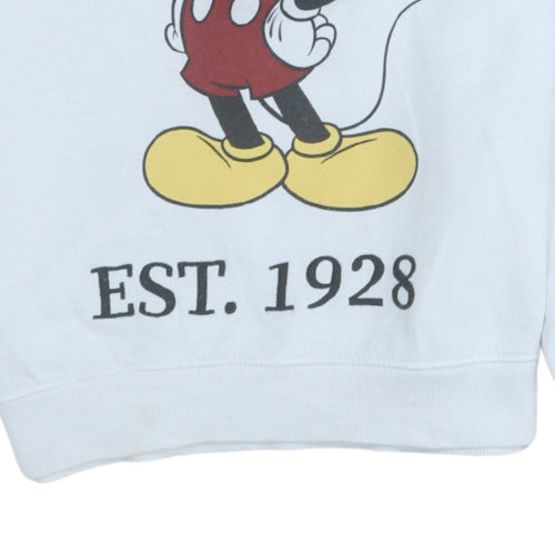 H&M Disney Mickey Mouse White Sweatshirt Women Teens UK 12-14 Crew Neck Pullover