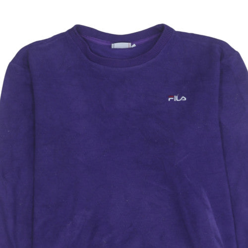 Additional view of Fila Men's Purple Crew Neck Fleece Sweatshirt M Logo Casual