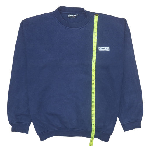 Lotto Men's Blue Crew Neck Pullover Sweatshirt Size L Vintage Sportswear