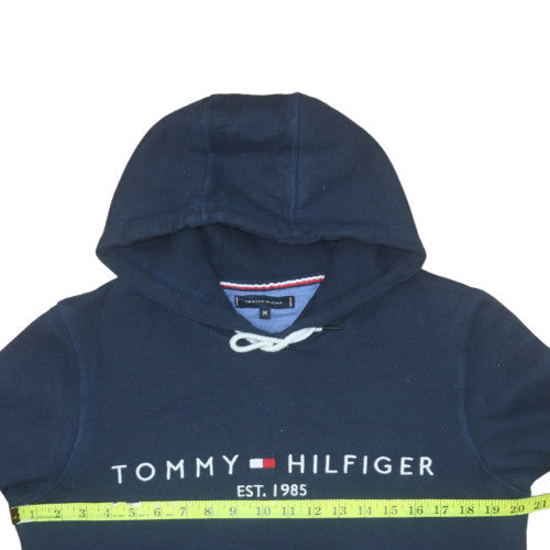 Tommy Hilfiger Men's Navy Blue Pullover Hoodie Medium Fleece Logo