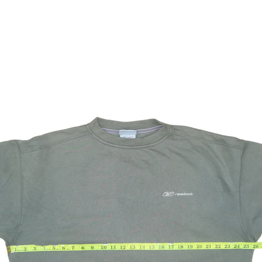 Reebok Men Green Pullover Sweatshirt L Crew Neck Regular Fit