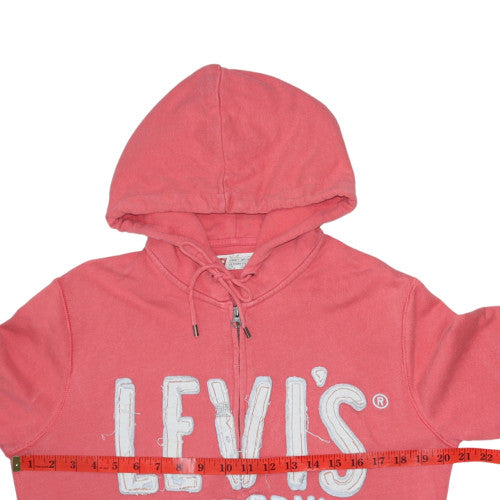 Levi's Women Coral Pink Full Zip Hoodie Size S Cotton Blend