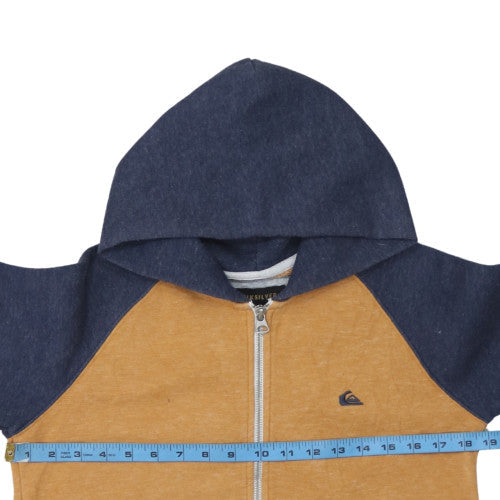 Quiksilver Teens Brown & Navy Full Zip Hoodie Size M