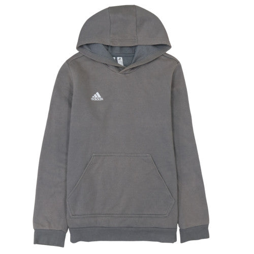 Adidas Boys Grey Pullover Hoodie 13-14 Years Fleece Lined Classic Fit