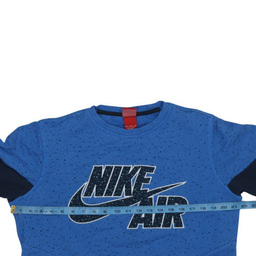 Nike Men Blue Logo Pullover Sweatshirt Size M Regular Fit