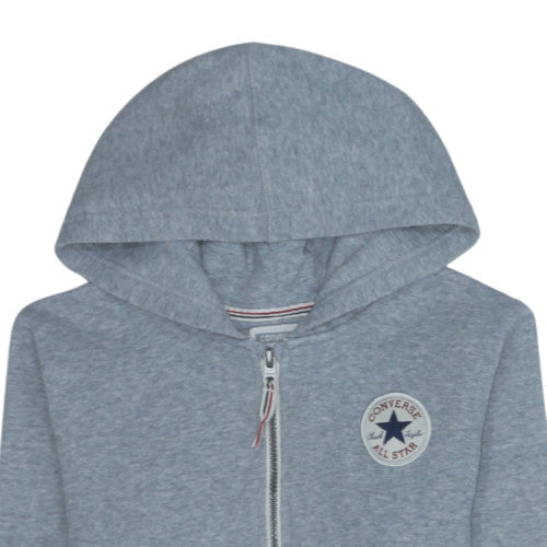 Additional view of Converse boys’ grey full zip hoodie sweatshirt 12-13 years cotton blend
