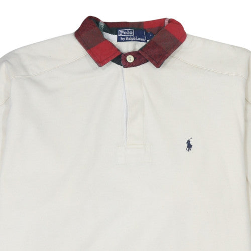 Ralph Lauren Men’s White Long Sleeve Cotton Polo Shirt L