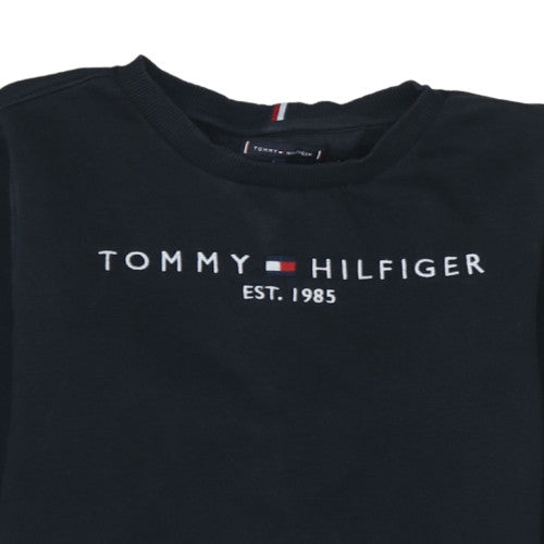Additional view of Tommy Hilfiger boys’ black cotton crew neck sweatshirt, size 164, (uk 12)