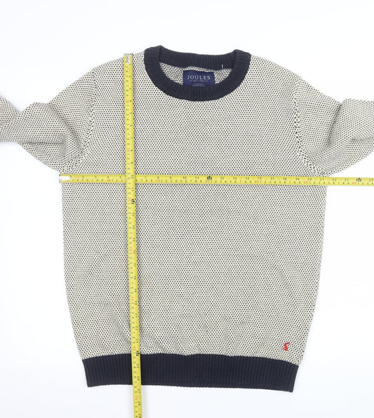 Joules Men’s Beige Cotton Crew Neck Jumper Size M Classic Knit