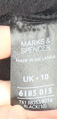 Marks and Spencer Womens Black Size 10 Full Zip Fleece Sweatshirt