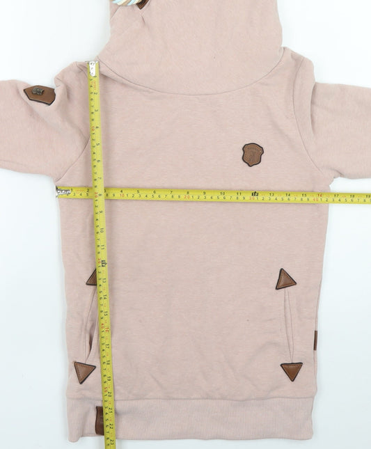 Naketano Womens Beige Hooded Pullover Sweatshirt Size S Cotton Blend
