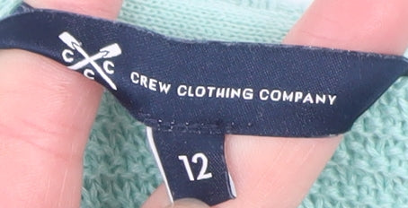 Brand and care label for Crew Clothing Mint & Lilac Button Shoulder Jumper, size 12