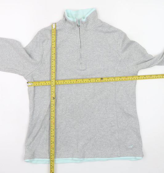 Ash Classics Womens Grey 1/4 Zip Pullover Sweatshirt Size 12