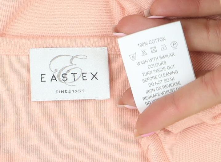 Eastex Women's Pink 3/4 Sleeve Cotton Embroidered Top Size L