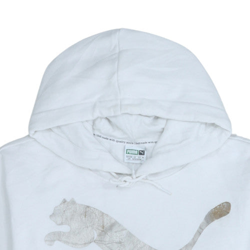 Additional view of Puma Women's White L Pullover Hoodie with Logo Print