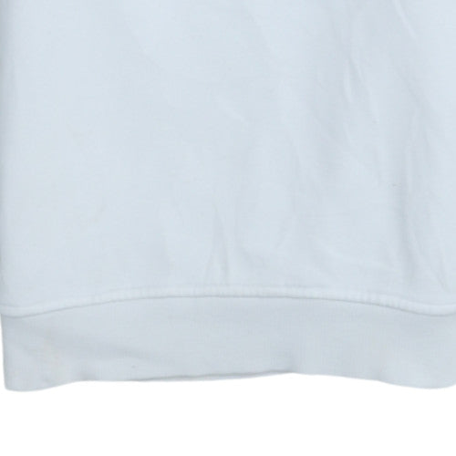 Additional view of Fila Women White Sweatshirt UK 6 Crew Neck Cotton Blend Logo Sportswear