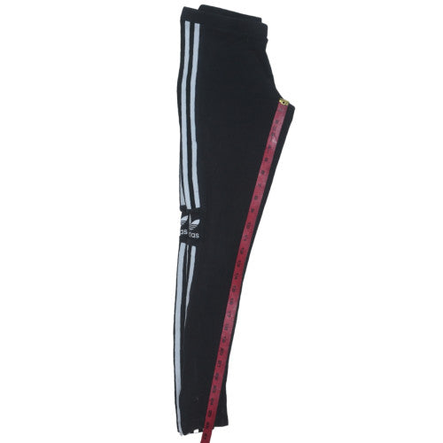 Adidas Womens Black 3-Stripes Cotton Stretch Leggings Size 10