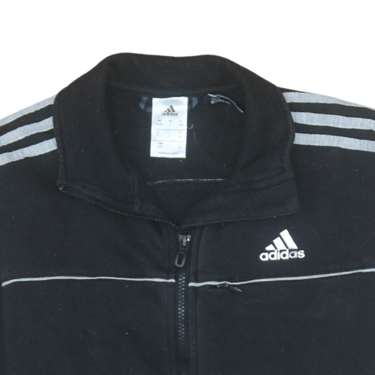 Adidas Men's Black Small Track Jacket Full Zip Cotton Activewear