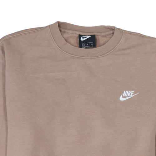 Nike Men's Beige Crew Neck Pullover Fleece Sweatshirt Size S