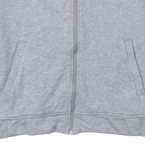 Additional view of Adidas women’s grey full zip hoodie, size M, 12-14 climalite