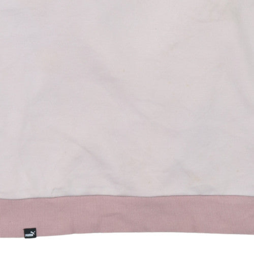 Additional view of Puma Women’s Pink Crew Neck Sweatshirt, size M, Cotton Logo Pullover