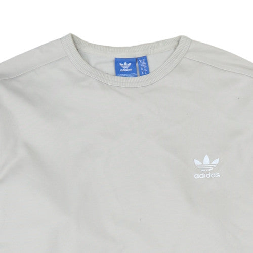 Additional view of adidas Men's Beige Crew Neck Pullover Sweatshirt, size M