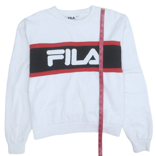 FILA Womens White Crew Neck Pullover Sweatshirt Size M