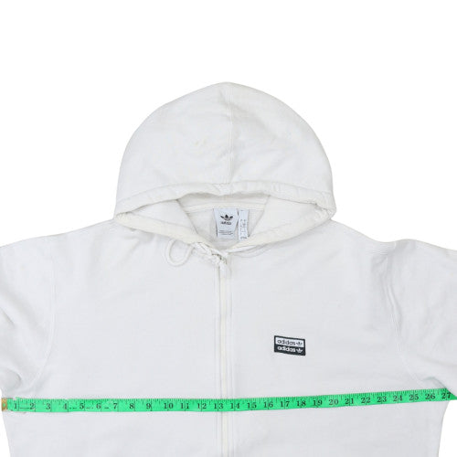 Adidas Men's White Full Zip Hoodie 2XL Sports Fleece Sweatshirt