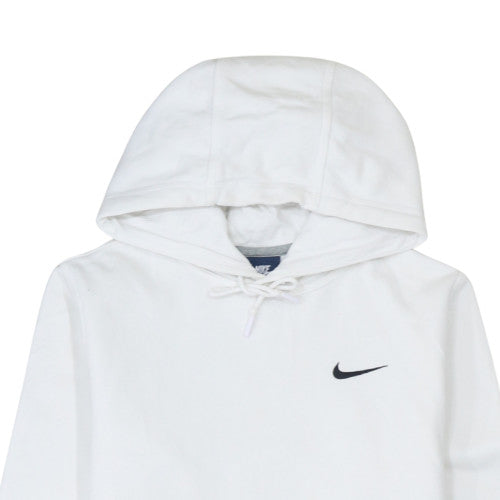 Nike Mens White Pullover Hoodie L Fleece Regular Fit Sportswear