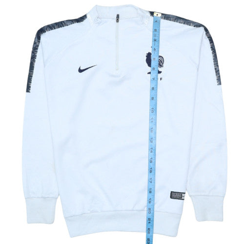 Nike Dri-FIT France FFF White 1/4 Zip Women's Sweatshirt Size 14