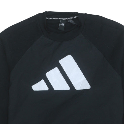 Adidas Mens Black 2XL Pullover Sweatshirt Crew Neck Sportswear