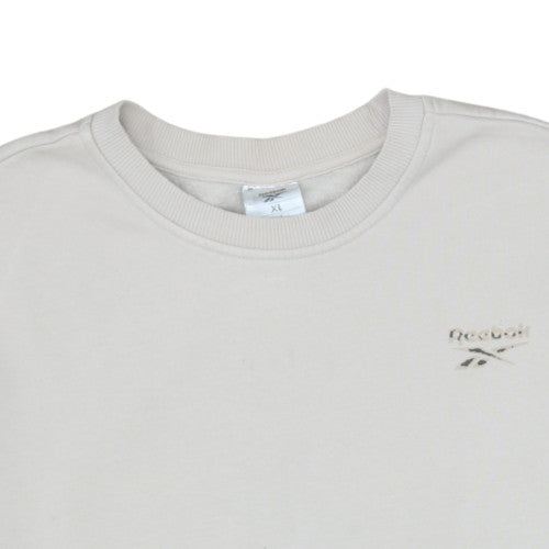 Reebok Mens Beige XL Pullover Sweatshirt Crew Neck Fleece
