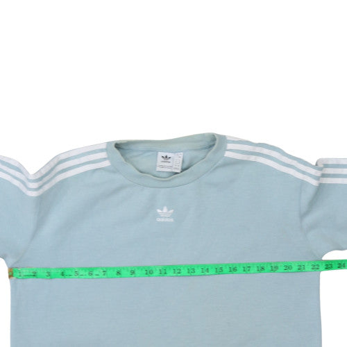 Adidas Women Blue Crew Neck Pullover Sweatshirt UK 8