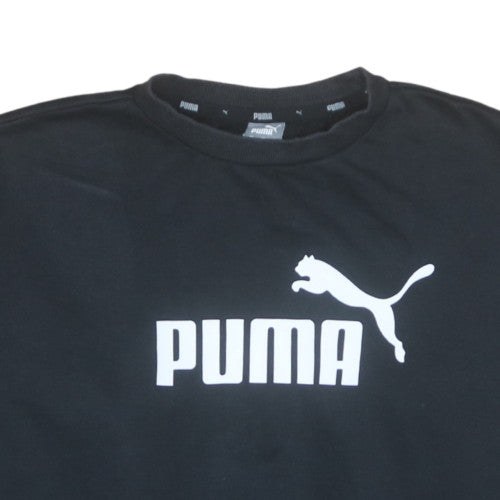 Additional view of Puma women’s black medium pullover sweatshirt crew neck logo classic