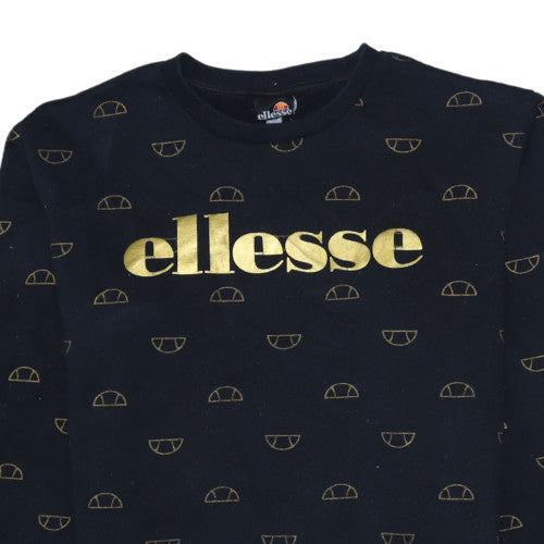 Additional view of Ellesse women’s black gold logo pullover sweatshirt uk 14