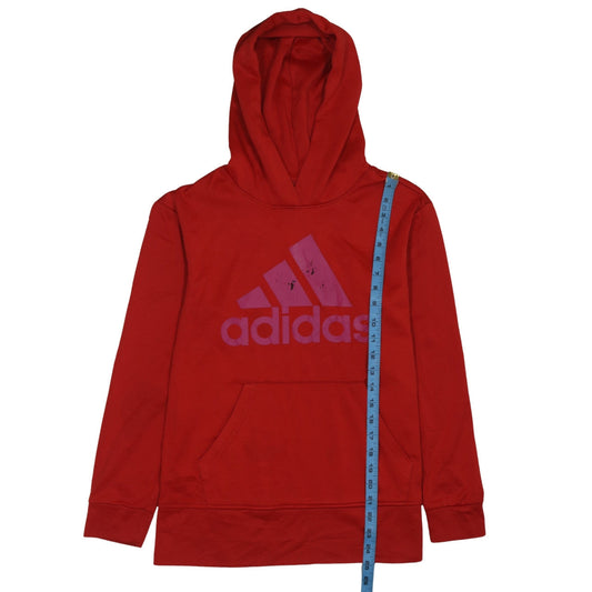 Adidas Women's Red Hooded Pullover Sweatshirt Size S