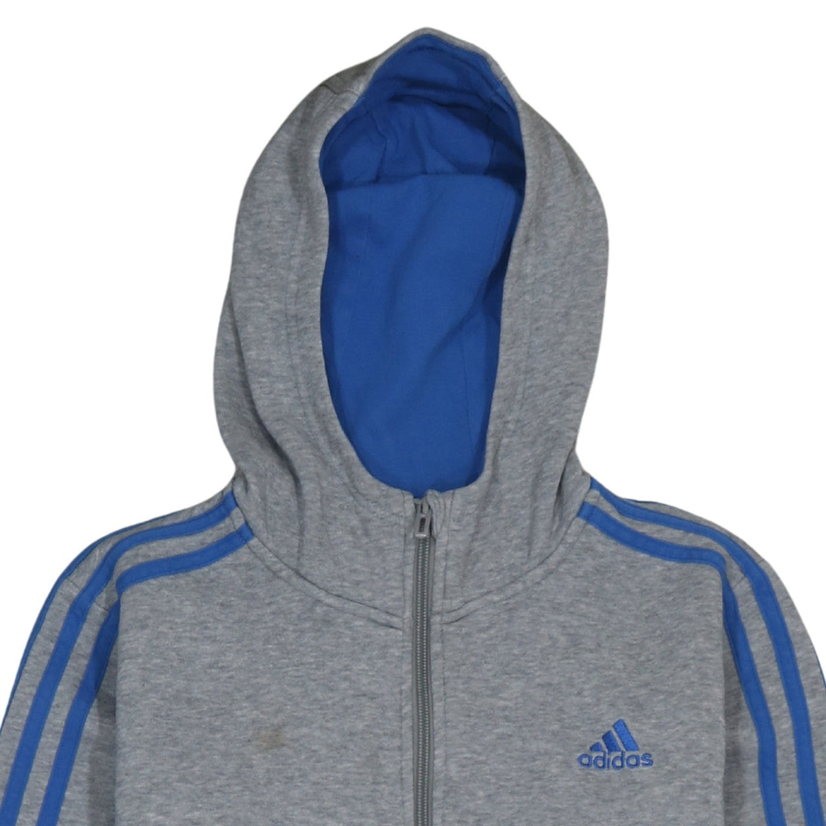 Additional view of Adidas boys’ grey blue full zip hoodie 13-14 years classic sportswear